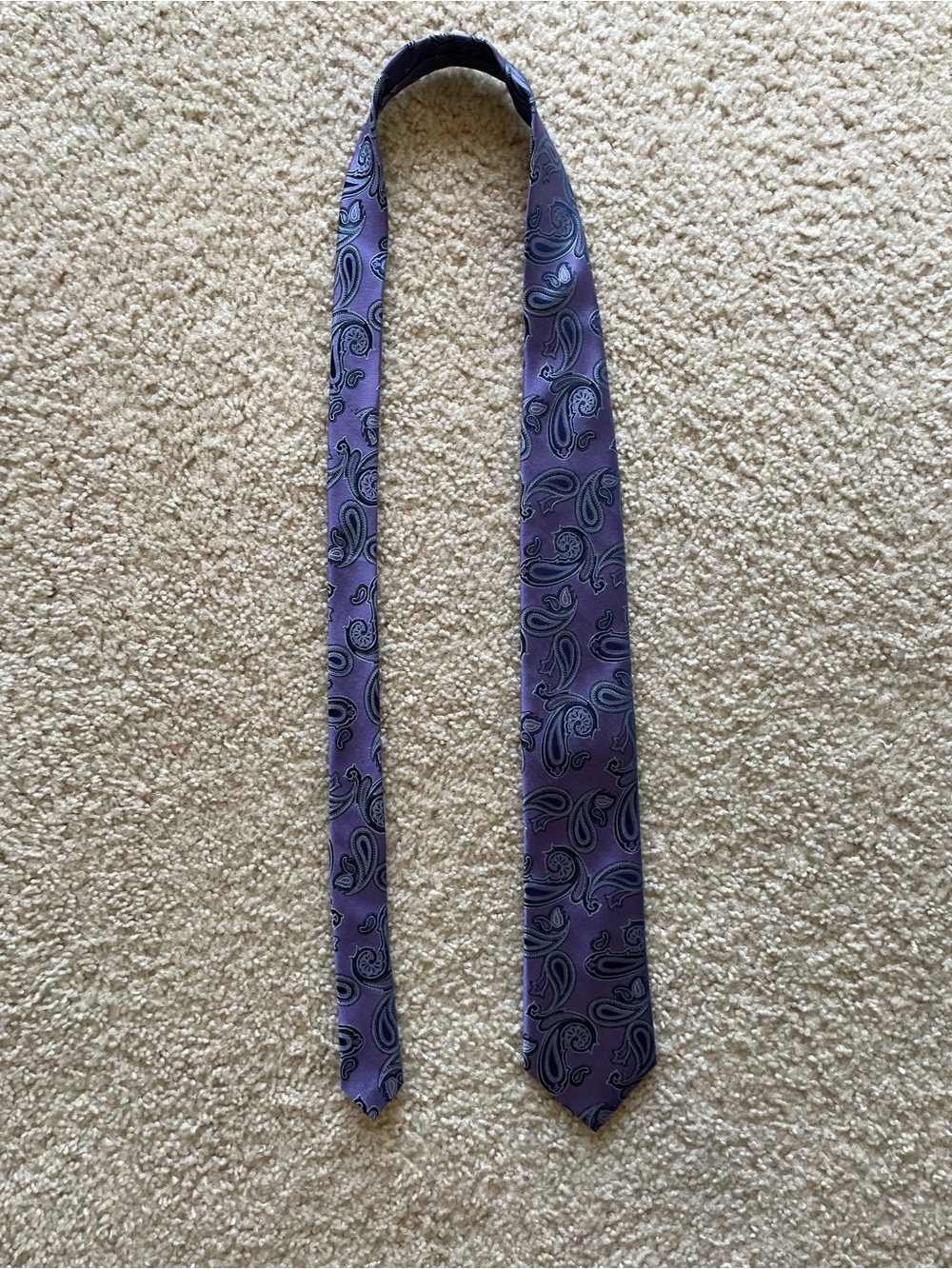 Cremieux Purple Paisley Silk Tie